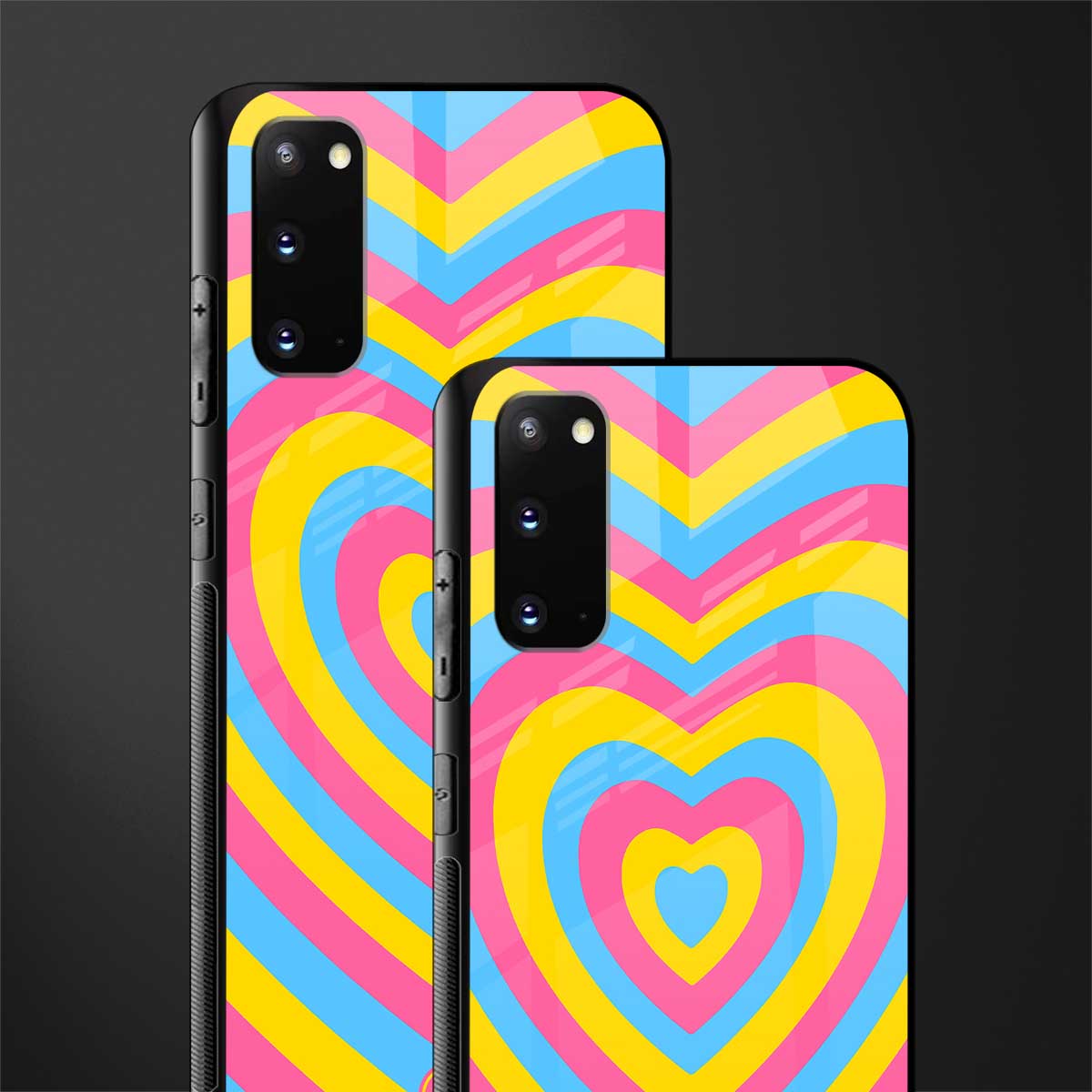 y2k pink blue hearts aesthetic glass case for samsung galaxy s20 image-2