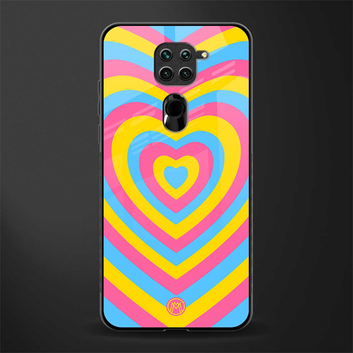 y2k pink blue hearts aesthetic glass case for redmi note 9 image