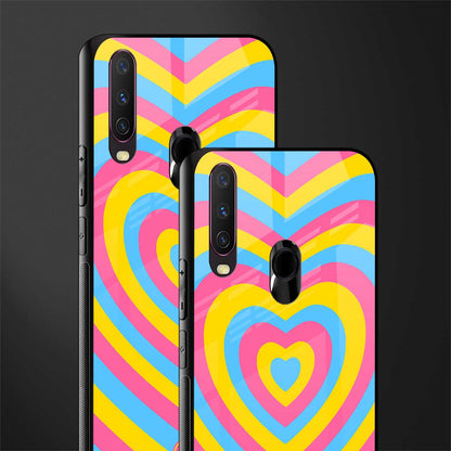 y2k pink blue hearts aesthetic glass case for vivo y15 image-2