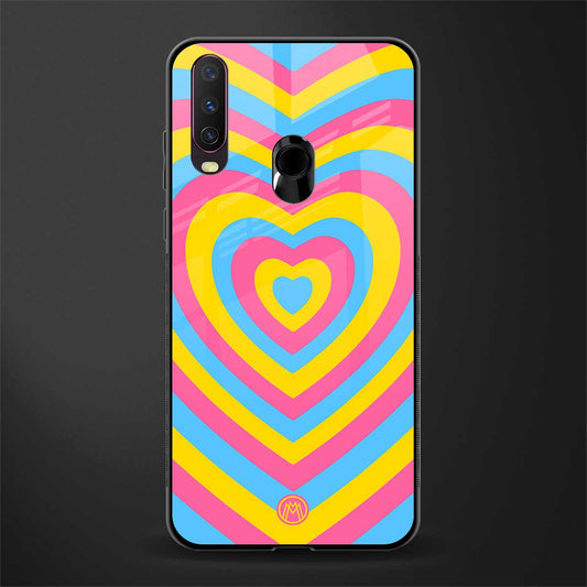 y2k pink blue hearts aesthetic glass case for vivo y15 image