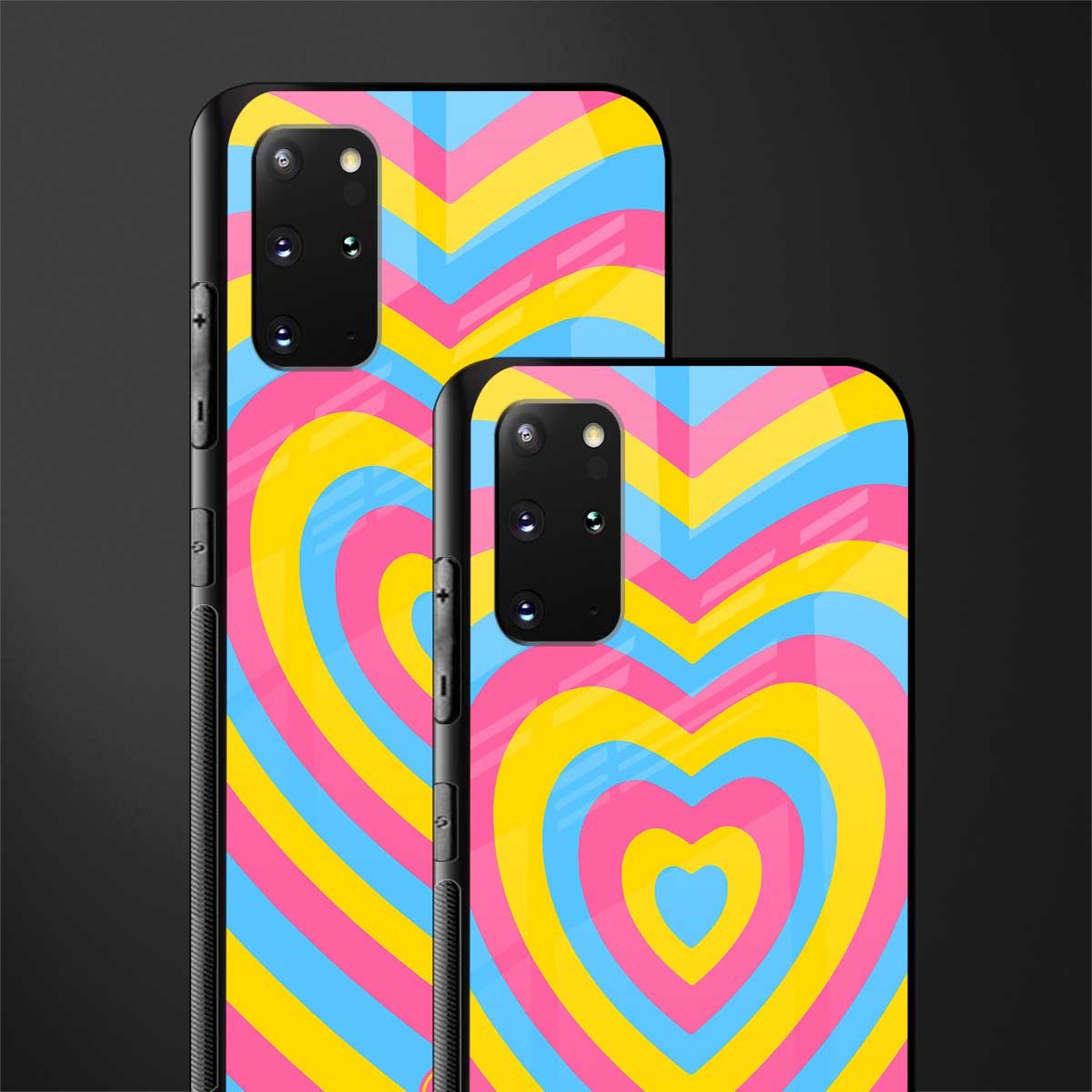 y2k pink blue hearts aesthetic glass case for samsung galaxy s20 plus image-2