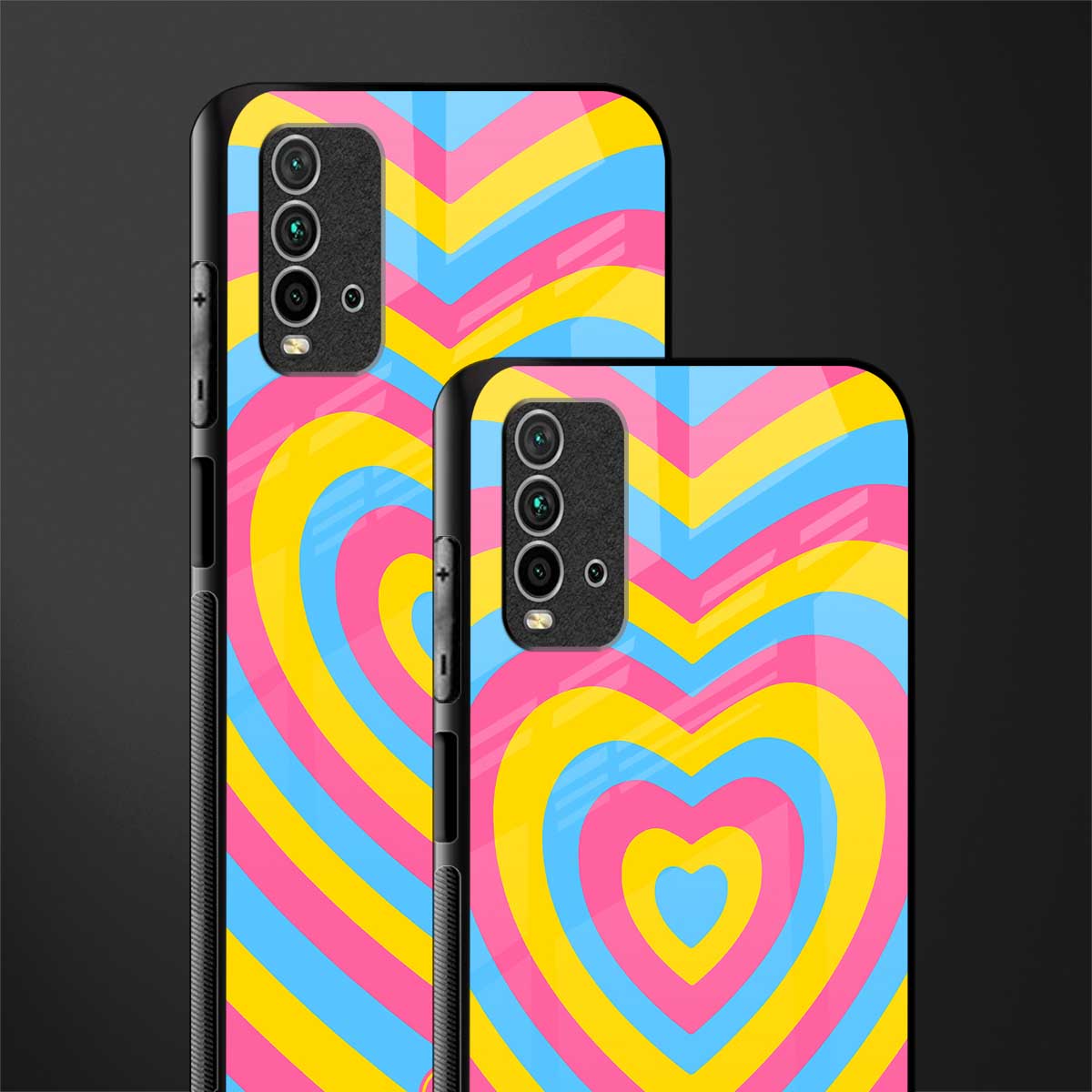 y2k pink blue hearts aesthetic glass case for redmi 9 power image-2
