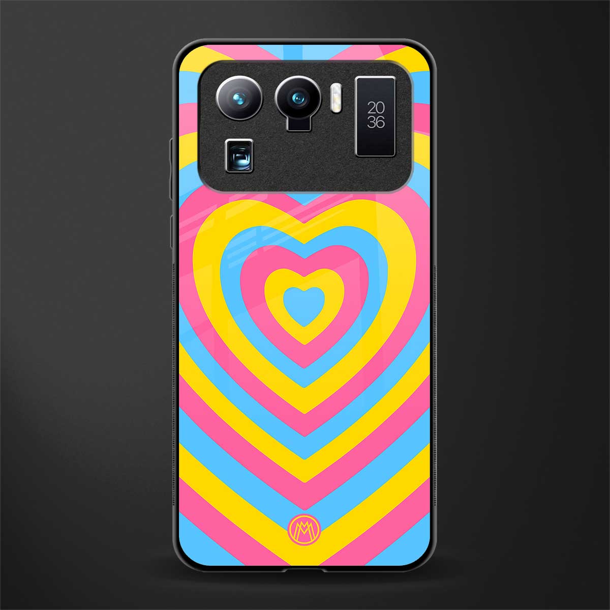 y2k pink blue hearts aesthetic glass case for mi 11 ultra 5g image