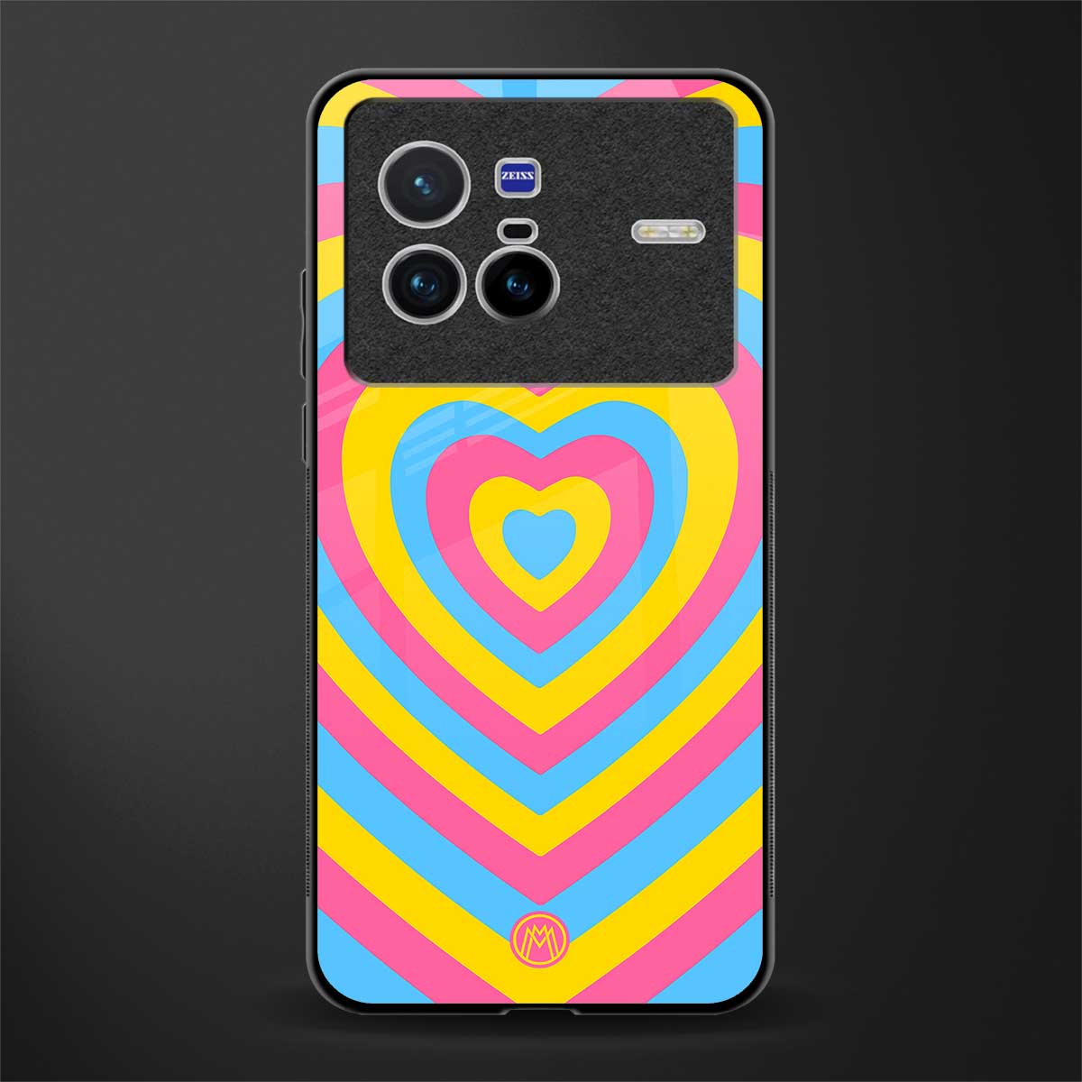 y2k pink blue hearts aesthetic glass case for vivo x80 image