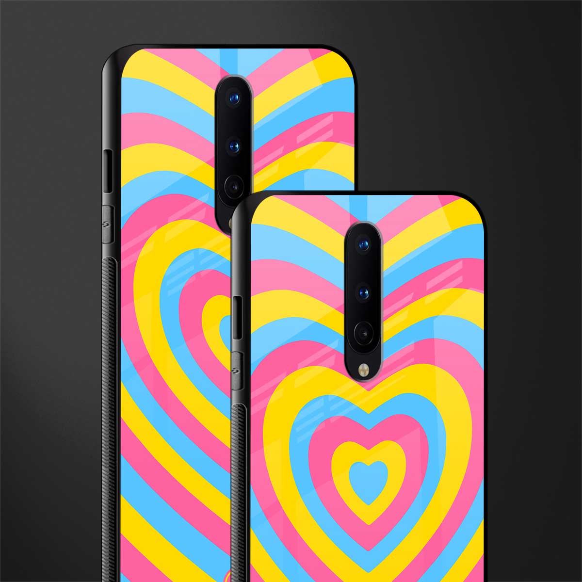 y2k pink blue hearts aesthetic glass case for oneplus 8 image-2