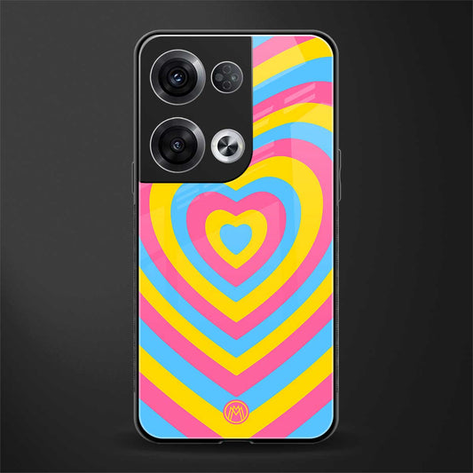 y2k pink blue hearts aesthetic back phone cover | glass case for oppo reno 8 pro
