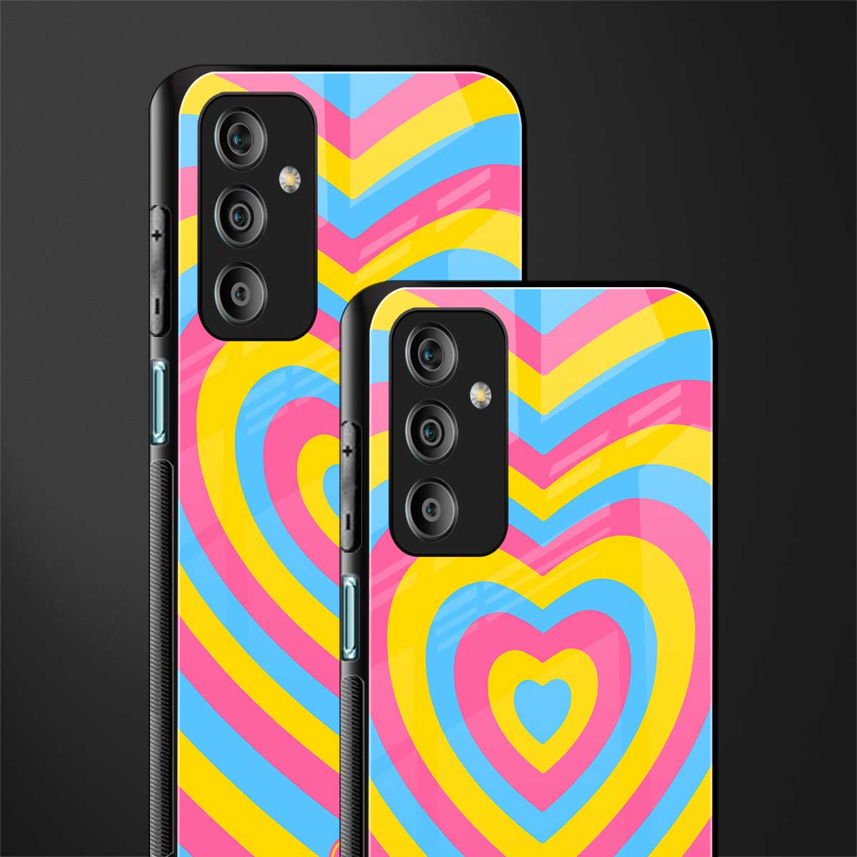 y2k pink blue hearts aesthetic back phone cover | glass case for samsung galaxy f23 5g