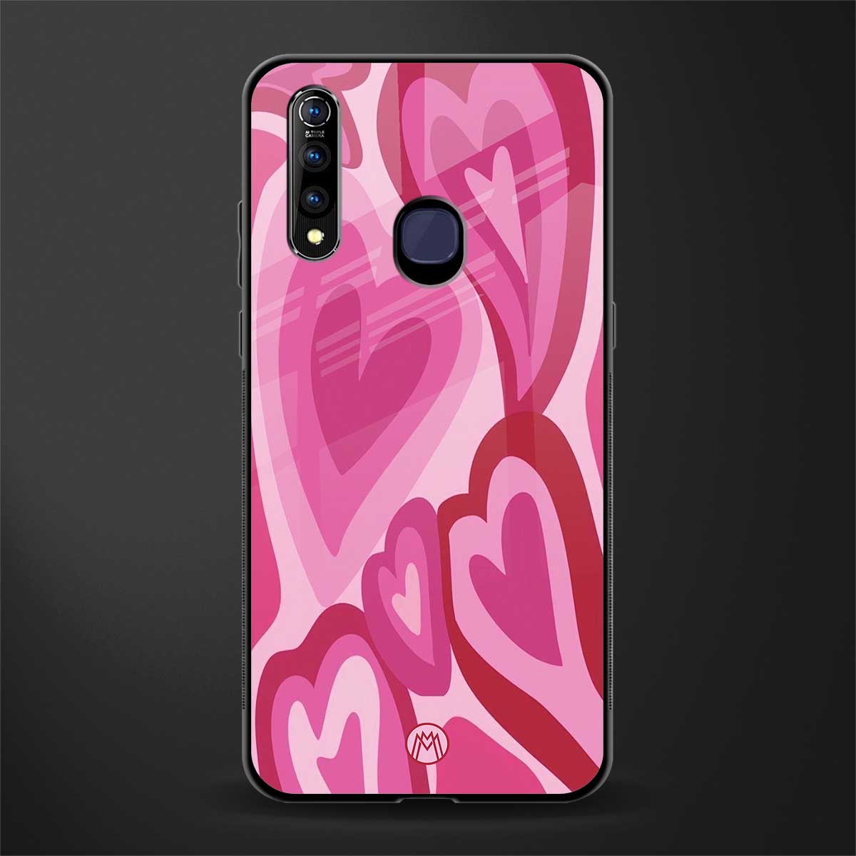 y2k pink hearts glass case for vivo z1 pro image