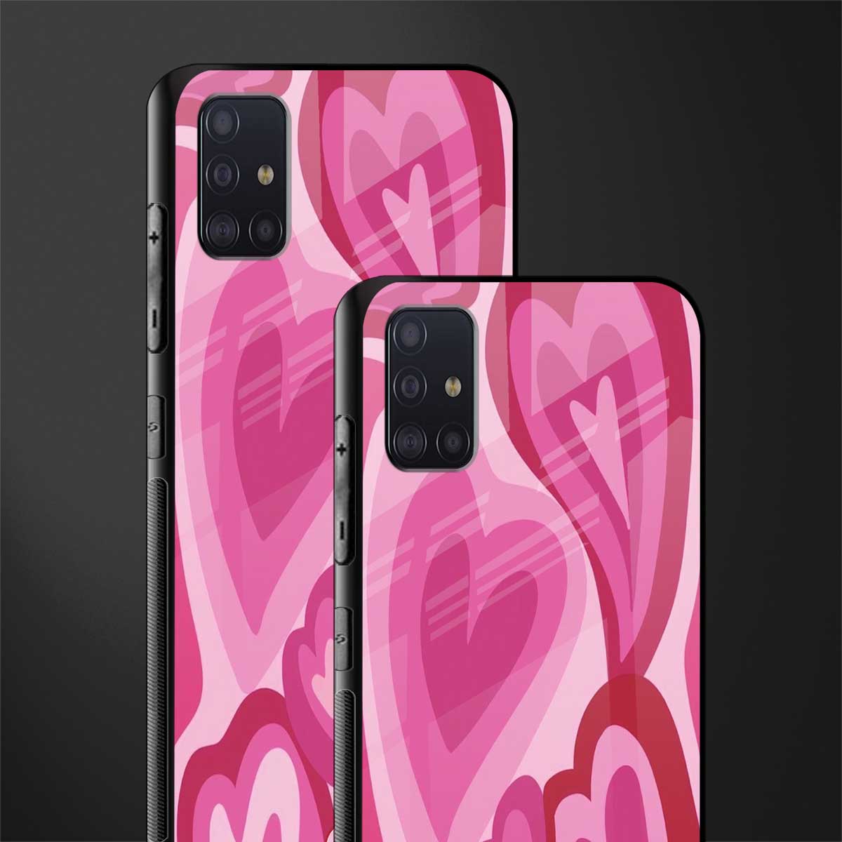 y2k pink hearts glass case for samsung galaxy a71 image-2