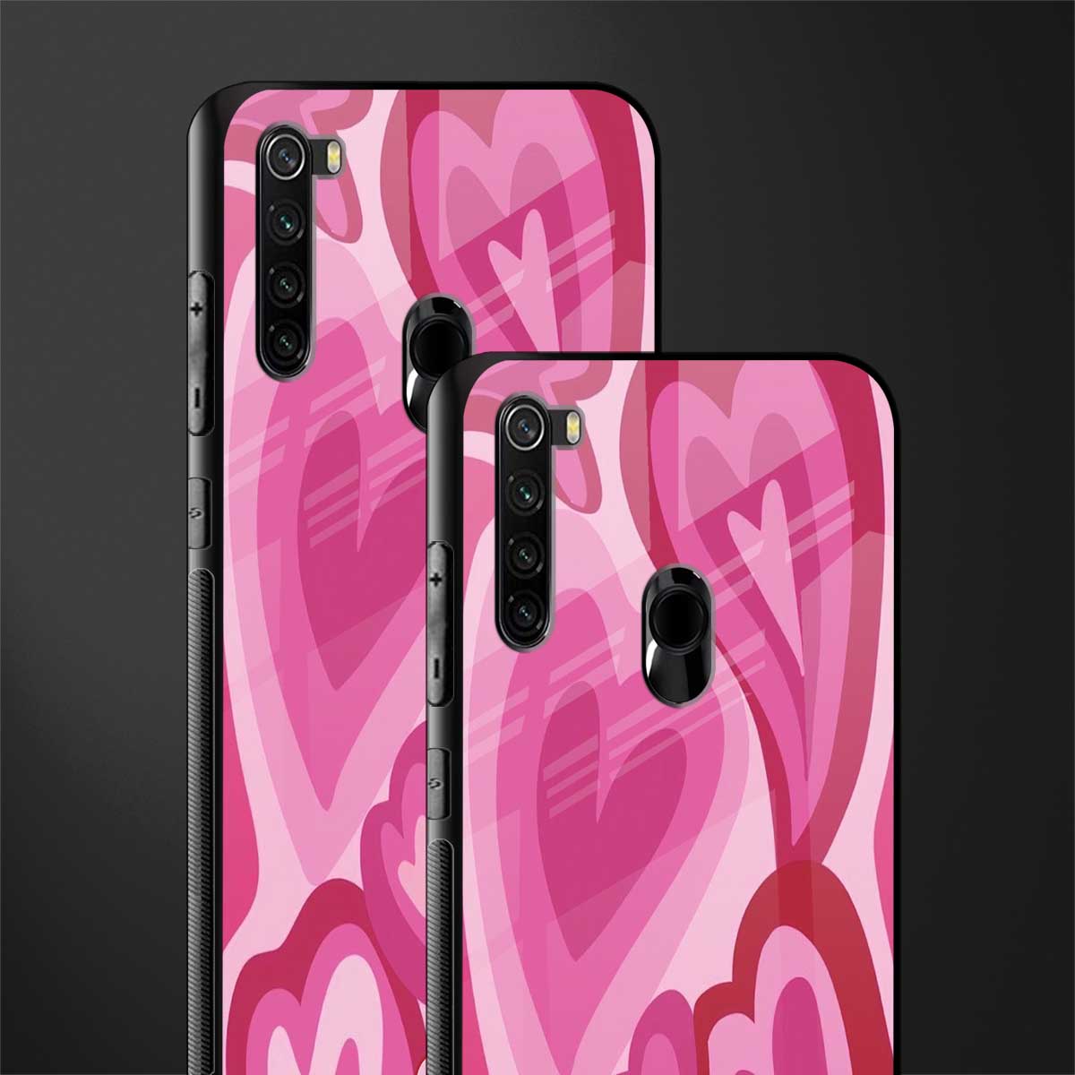 y2k pink hearts glass case for redmi note 8 image-2