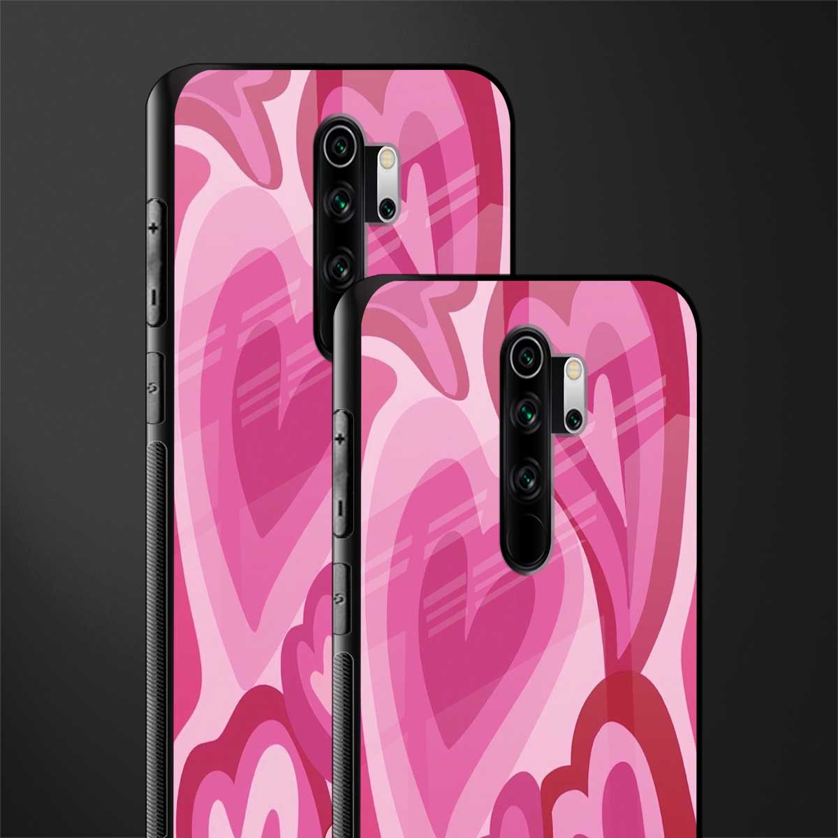 y2k pink hearts glass case for redmi note 8 pro image-2