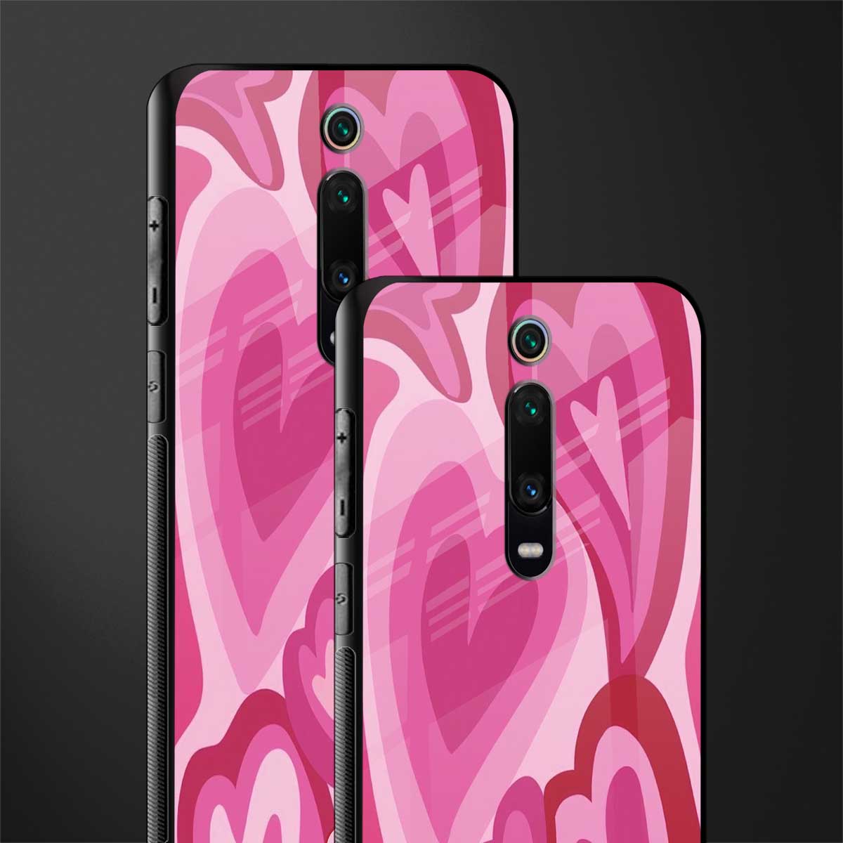 y2k pink hearts glass case for redmi k20 image-2
