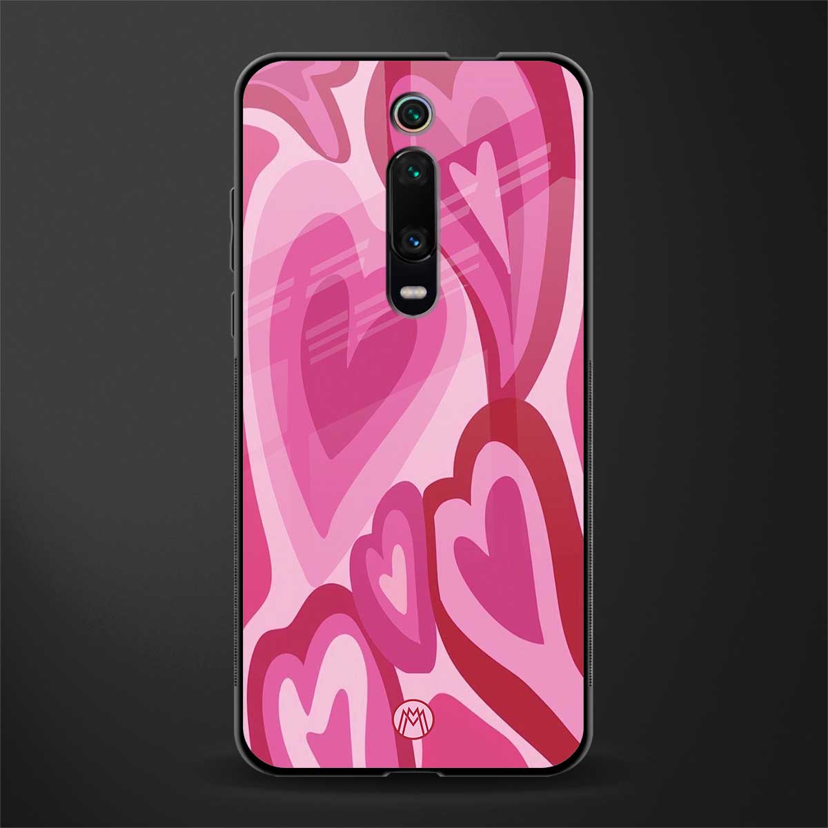 y2k pink hearts glass case for redmi k20 image