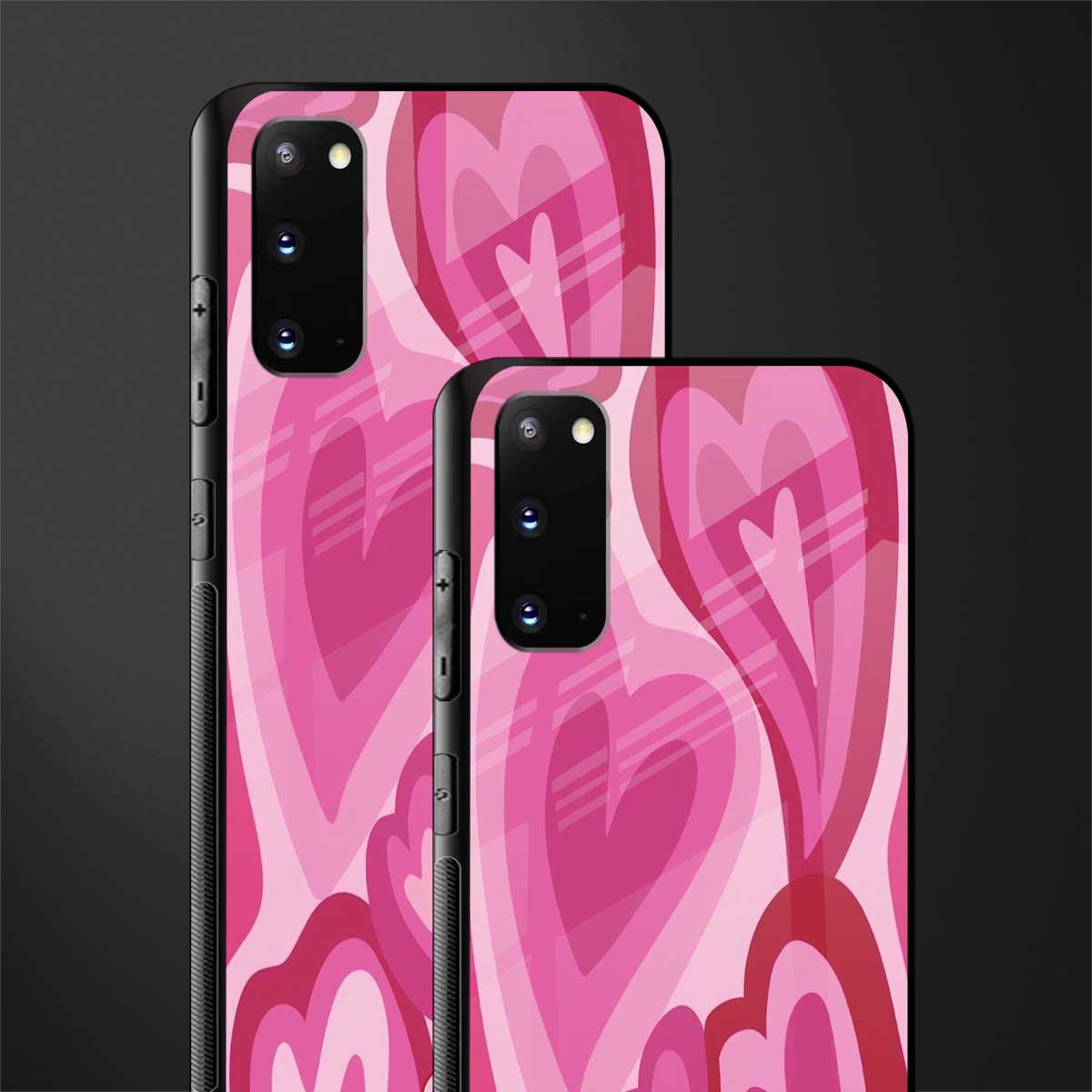 y2k pink hearts glass case for samsung galaxy s20 image-2