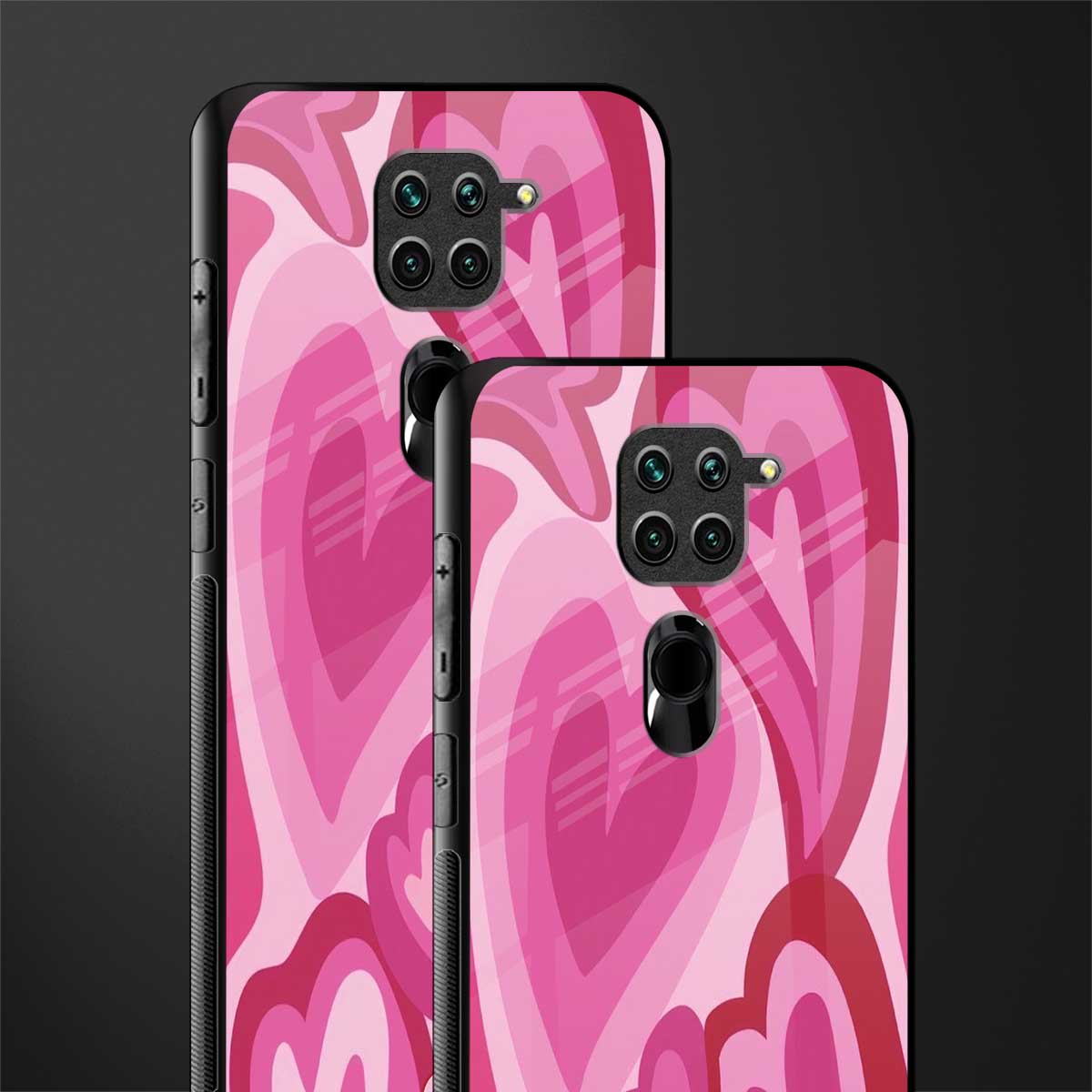 y2k pink hearts glass case for redmi note 9 image-2