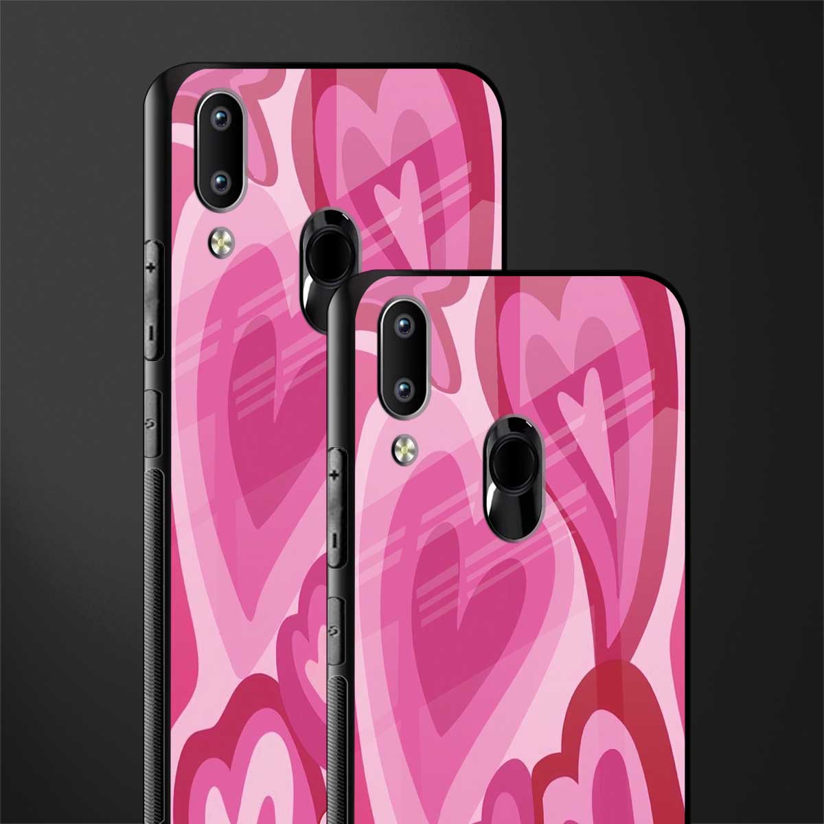 y2k pink hearts glass case for vivo y91 image-2