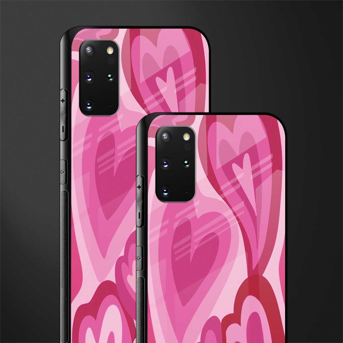 y2k pink hearts glass case for samsung galaxy s20 plus image-2