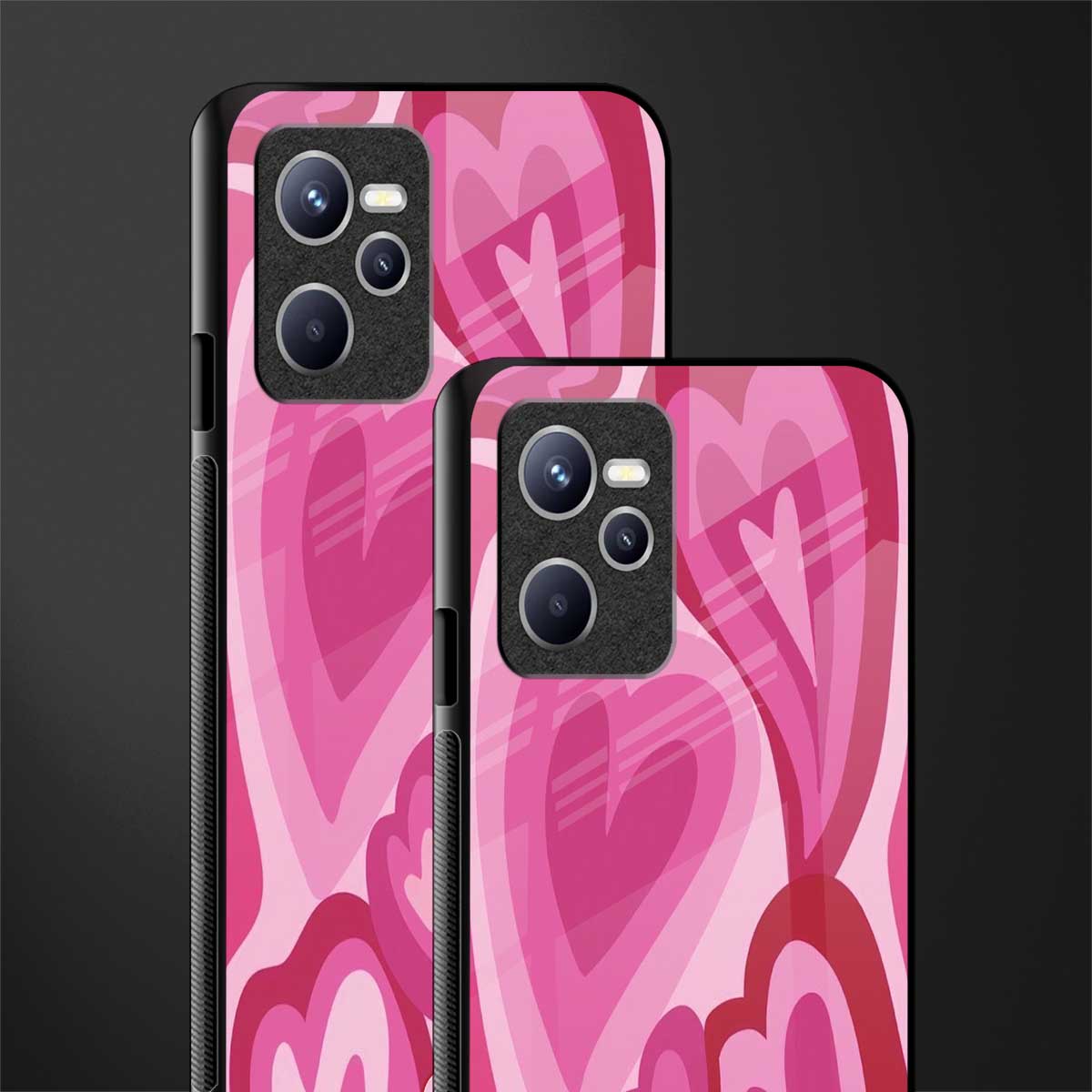 y2k pink hearts glass case for realme c35 image-2