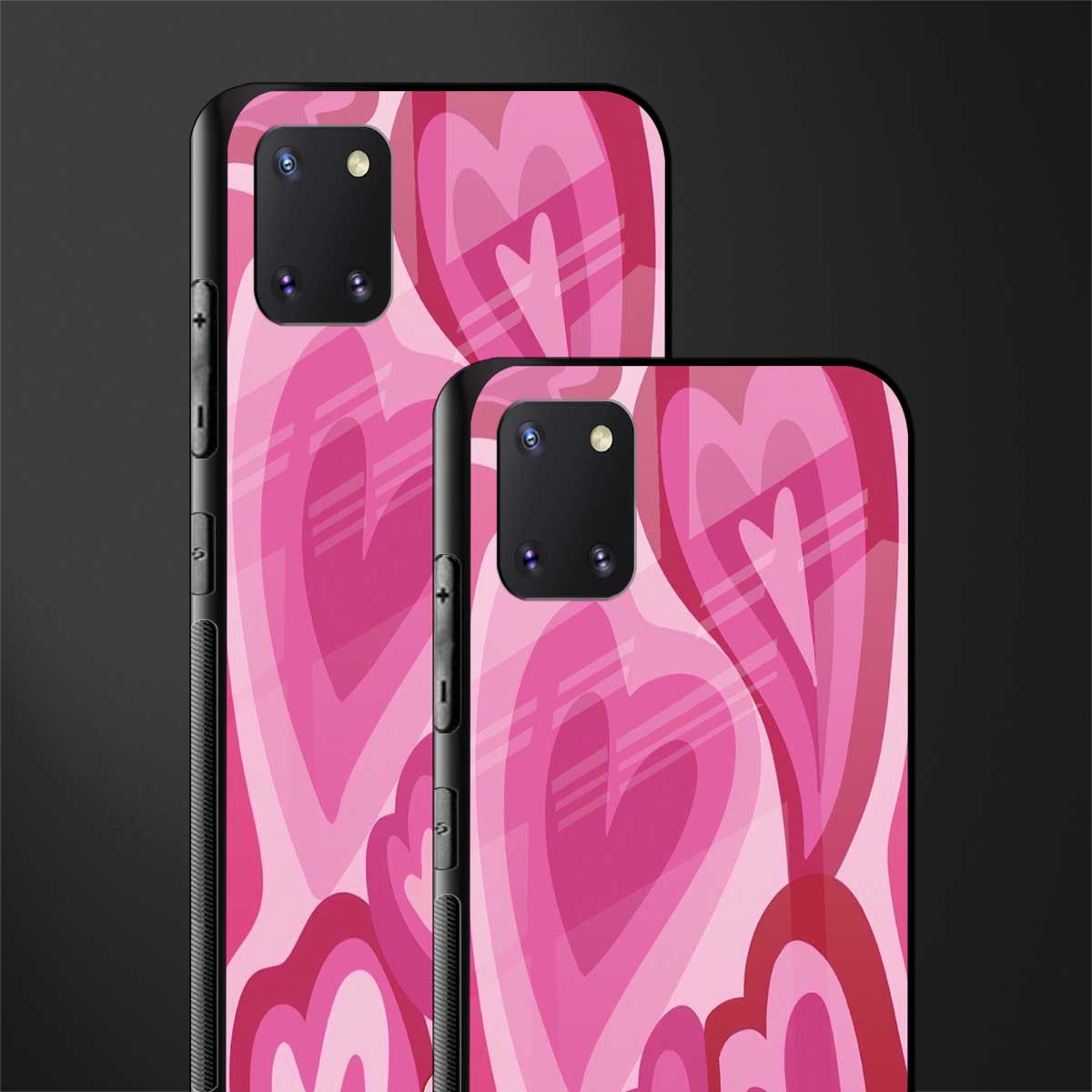 y2k pink hearts glass case for samsung a81 image-2
