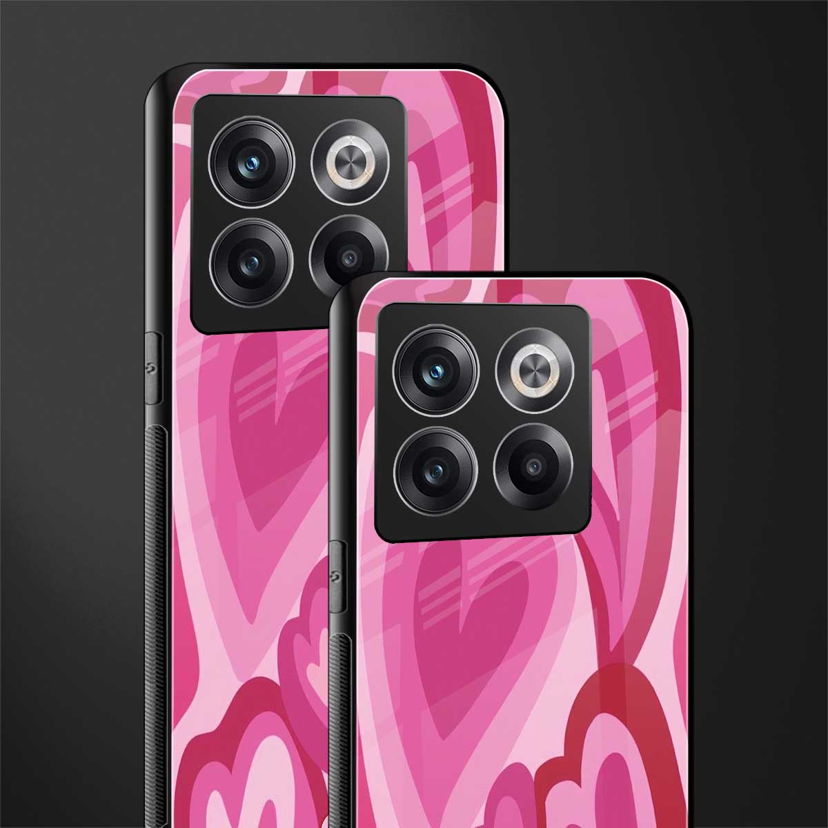 y2k pink hearts back phone cover | glass case for oneplus 10t