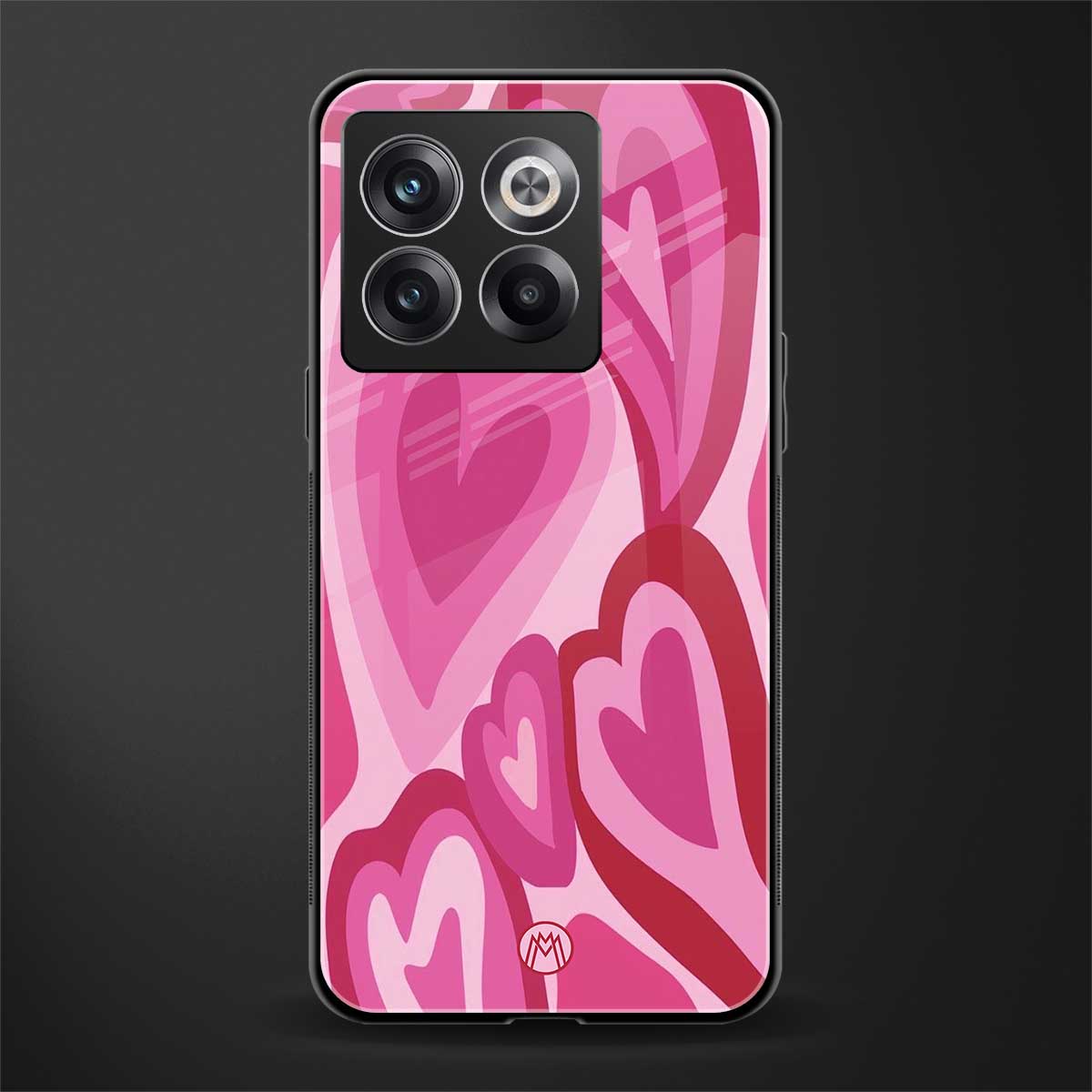 y2k pink hearts back phone cover | glass case for oneplus 10t