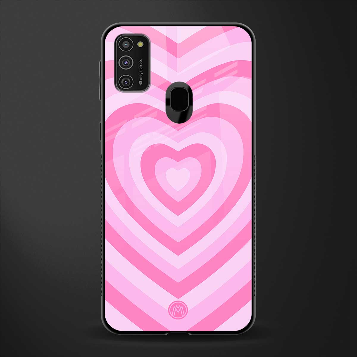 y2k pink hearts aesthetic glass case for samsung galaxy m30s image