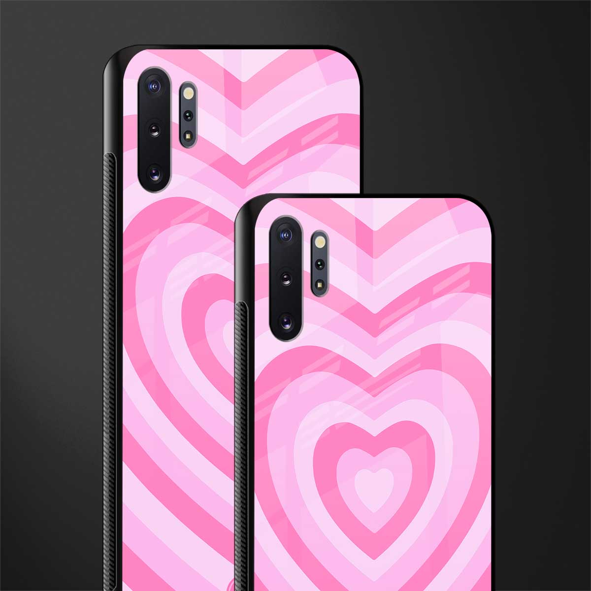 y2k pink hearts aesthetic glass case for samsung galaxy note 10 plus image-2