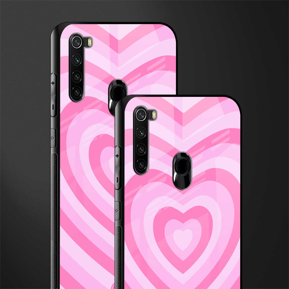 y2k pink hearts aesthetic glass case for redmi note 8 image-2