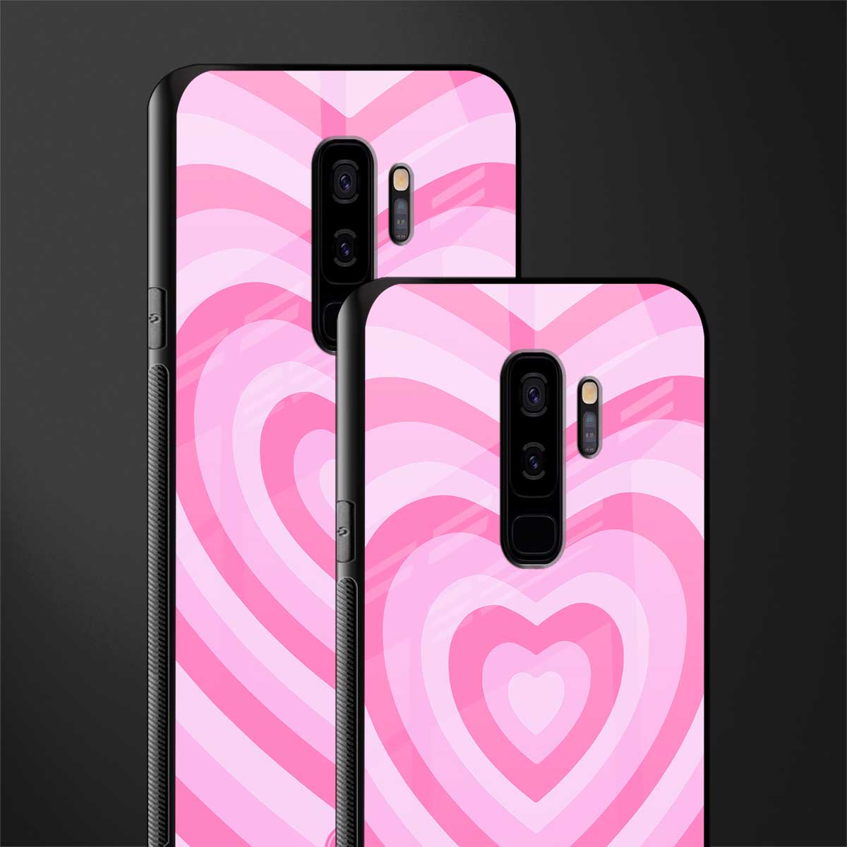 y2k pink hearts aesthetic glass case for samsung galaxy s9 plus image-2