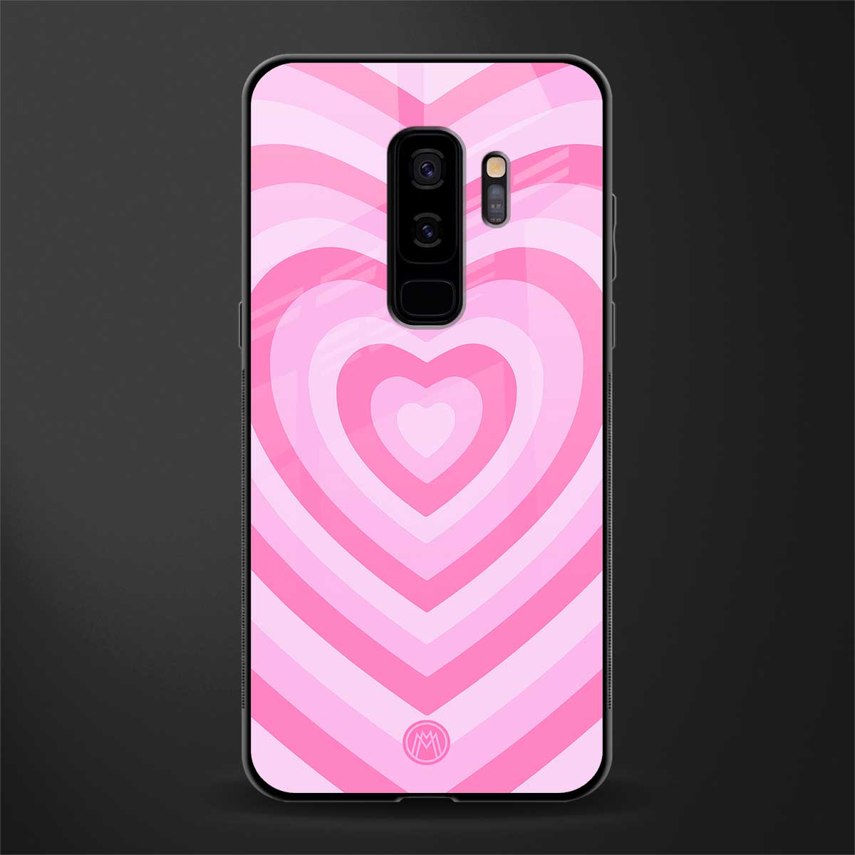 y2k pink hearts aesthetic glass case for samsung galaxy s9 plus image