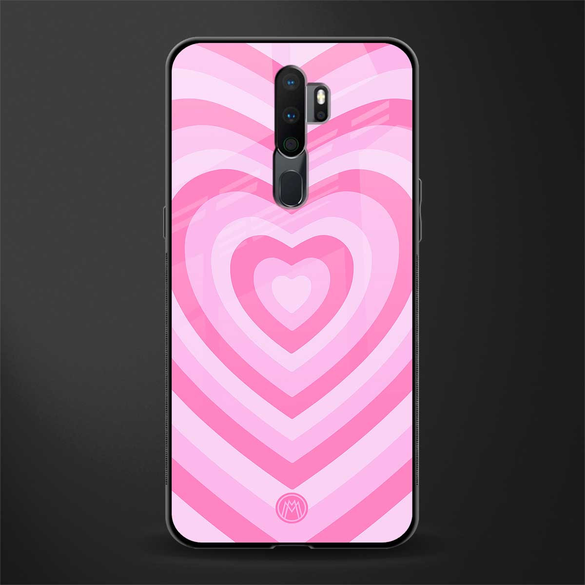 y2k pink hearts aesthetic glass case for oppo a9 2020 image