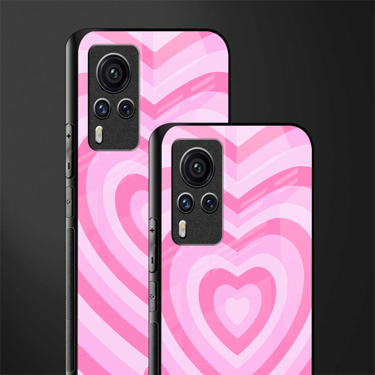 y2k pink hearts aesthetic glass case for vivo x60 pro image-2