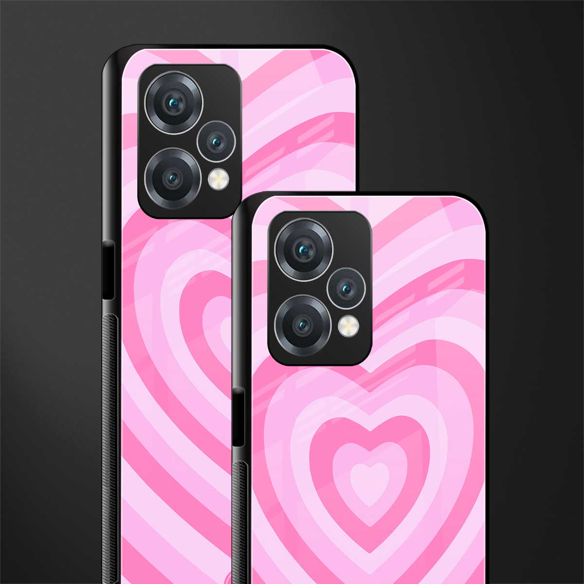 y2k pink hearts aesthetic back phone cover | glass case for realme 9 pro 5g