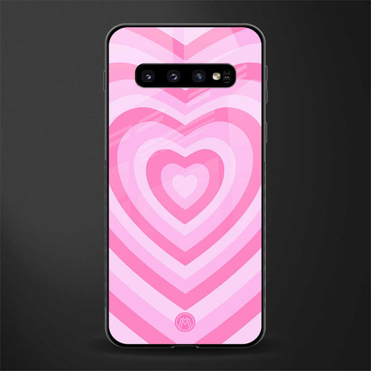 y2k pink hearts aesthetic glass case for samsung galaxy s10 plus image