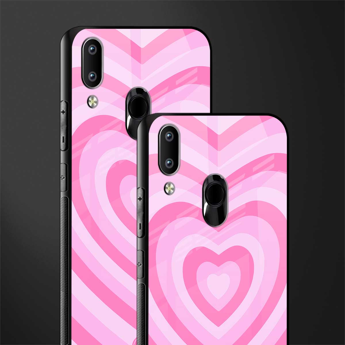 y2k pink hearts aesthetic glass case for vivo y91 image-2