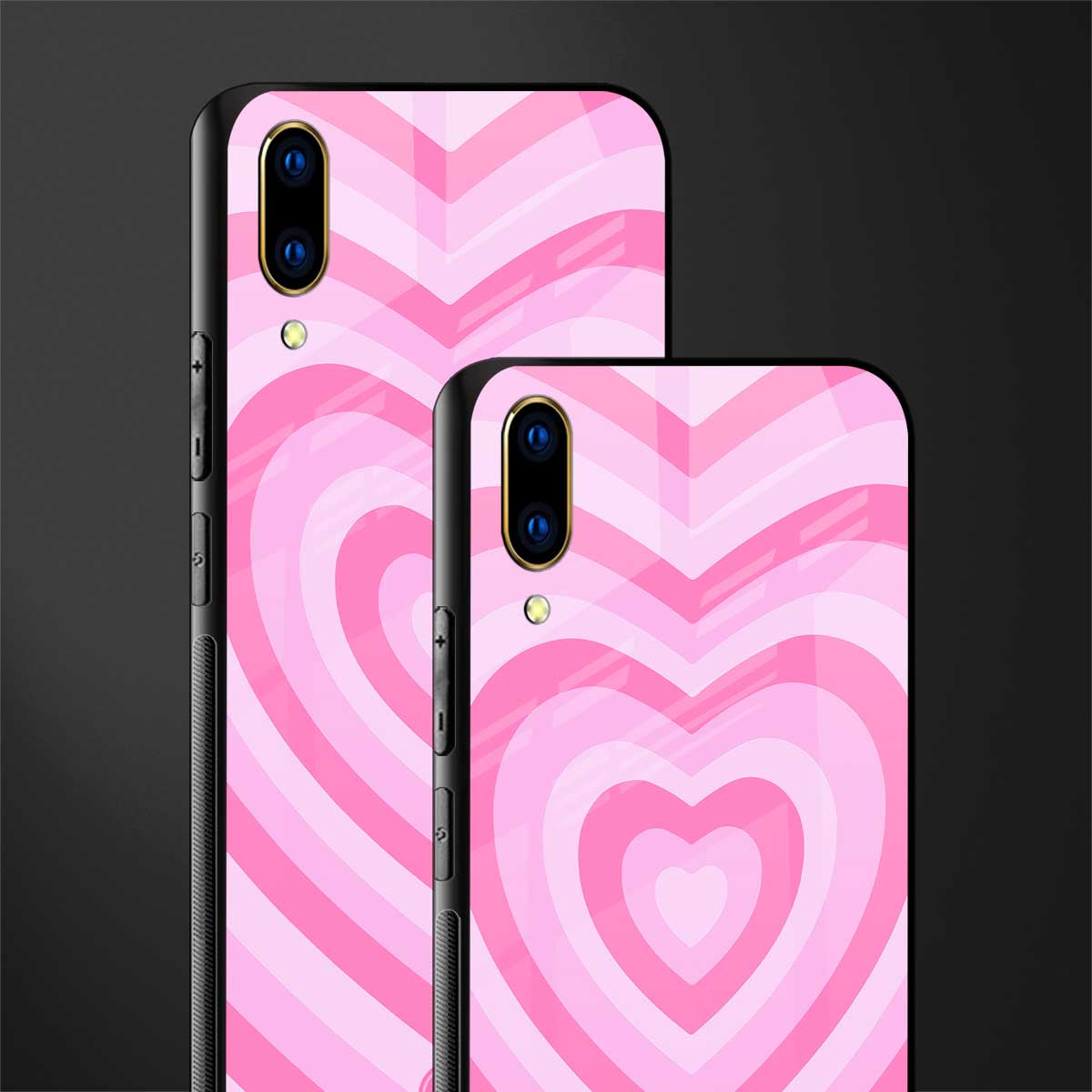 y2k pink hearts aesthetic glass case for vivo v11 pro image-2