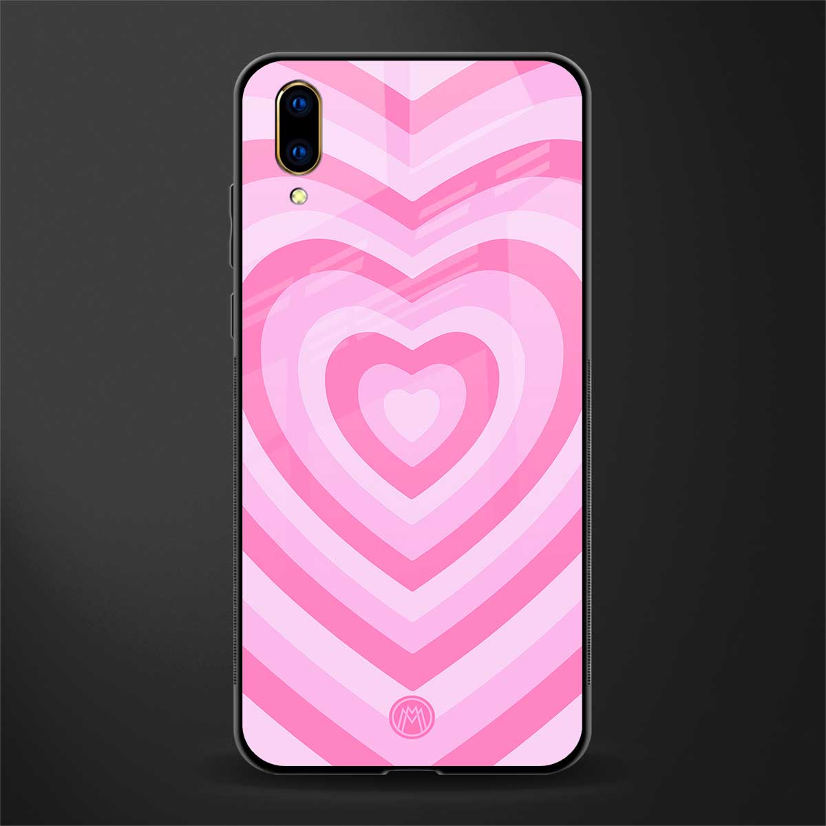 y2k pink hearts aesthetic glass case for vivo v11 pro image