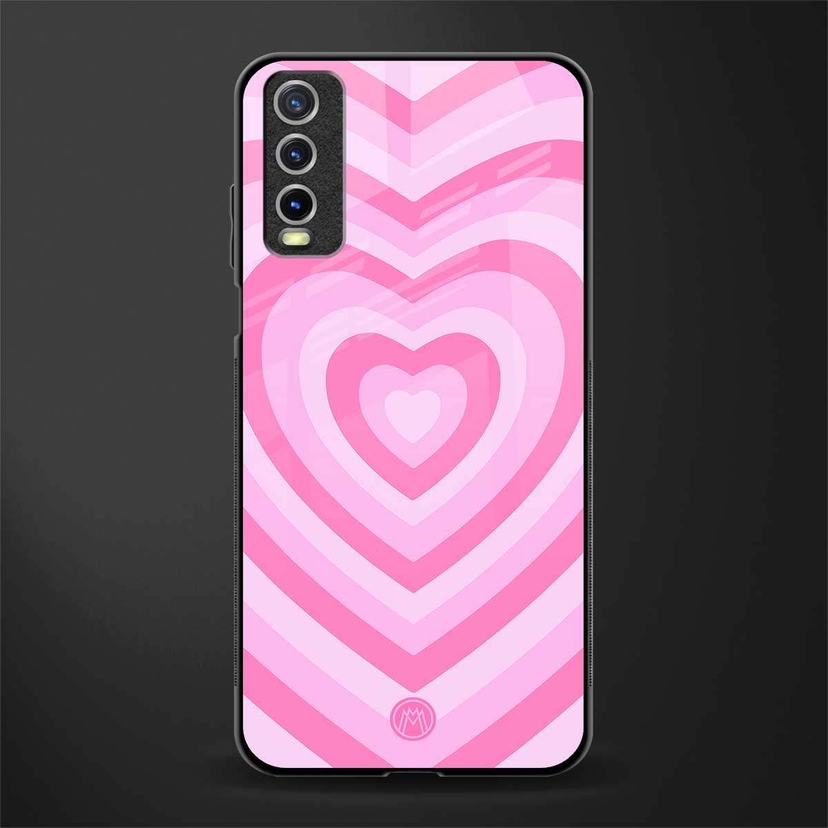 Y2K Pink Hearts Aesthetic Phone Cover for Vivo Y20 Glass Case