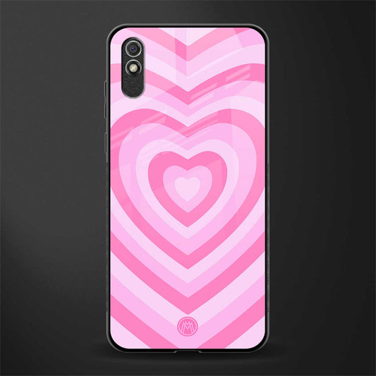 y2k pink hearts aesthetic glass case for redmi 9a image