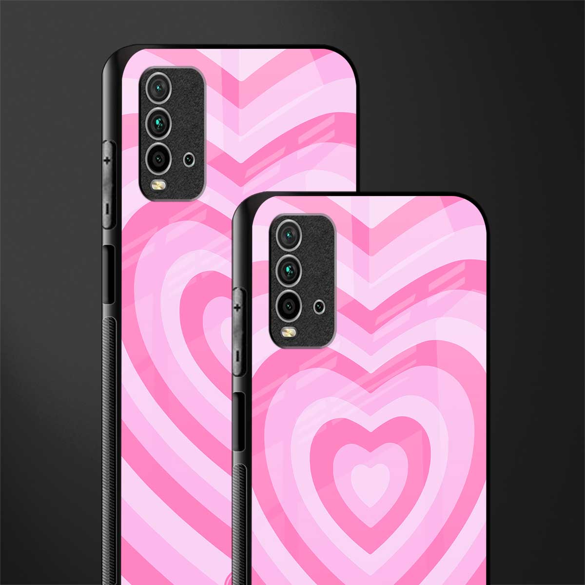 y2k pink hearts aesthetic glass case for redmi 9 power image-2
