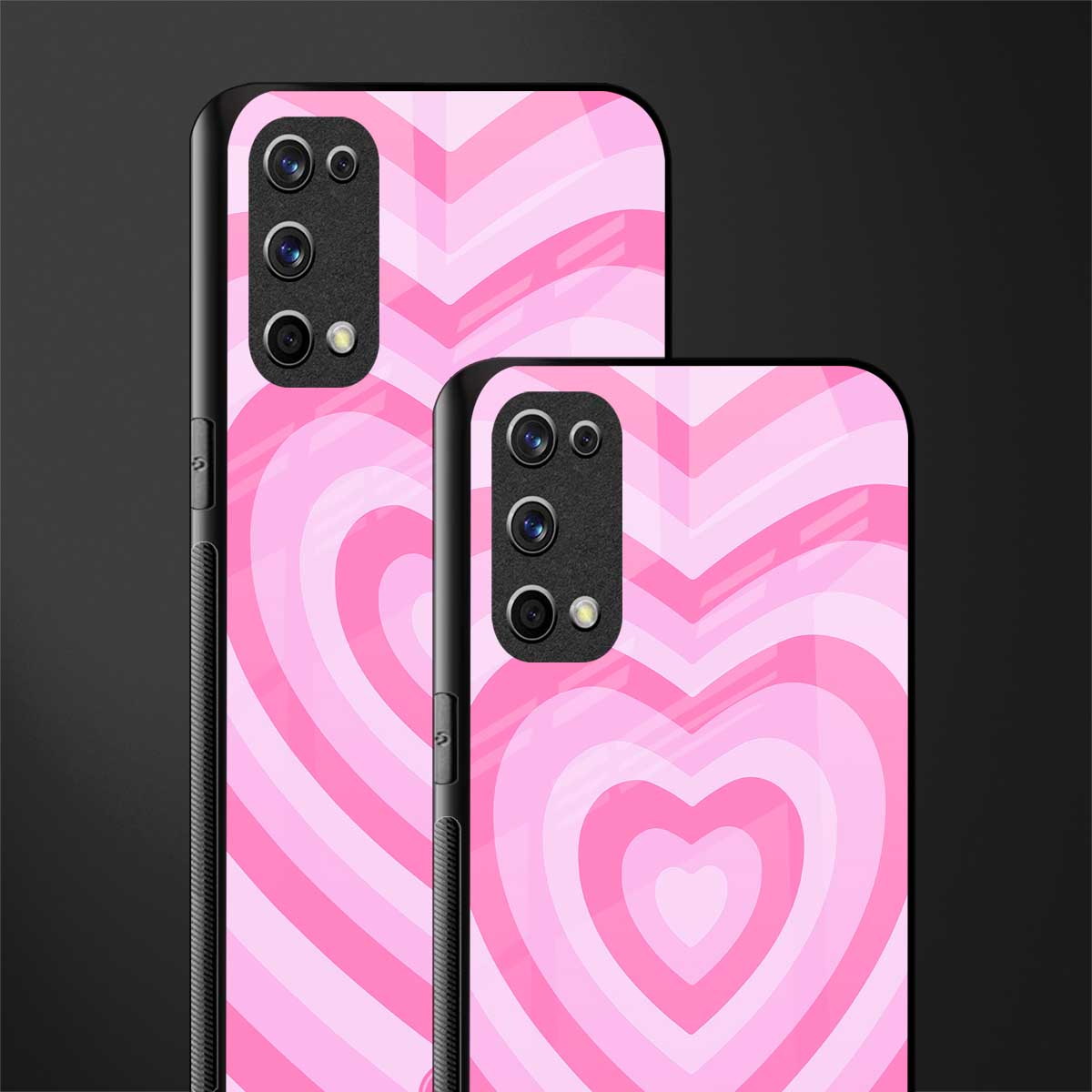 y2k pink hearts aesthetic glass case for realme x7 pro image-2