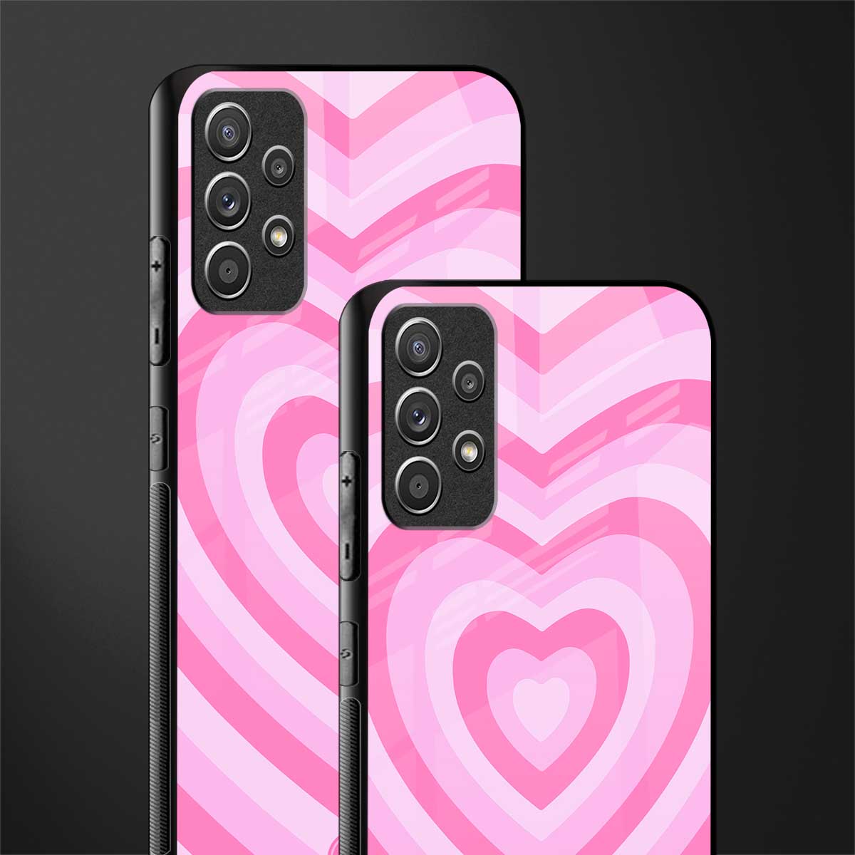 y2k pink hearts aesthetic glass case for samsung galaxy a72 image-2