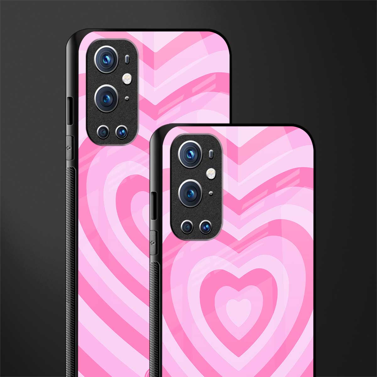 y2k pink hearts aesthetic glass case for oneplus 9 pro image-2
