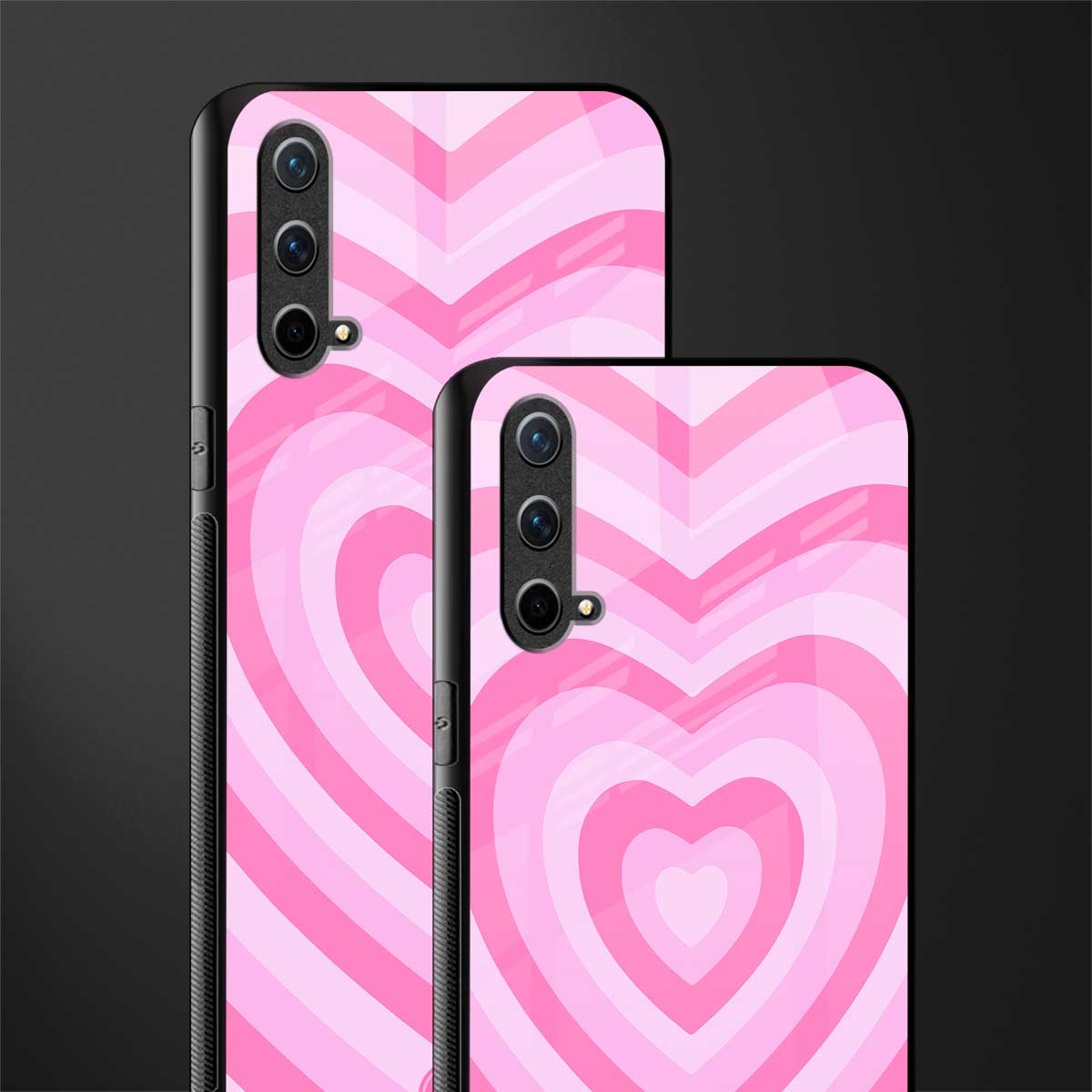y2k pink hearts aesthetic glass case for oneplus nord ce 5g image-2