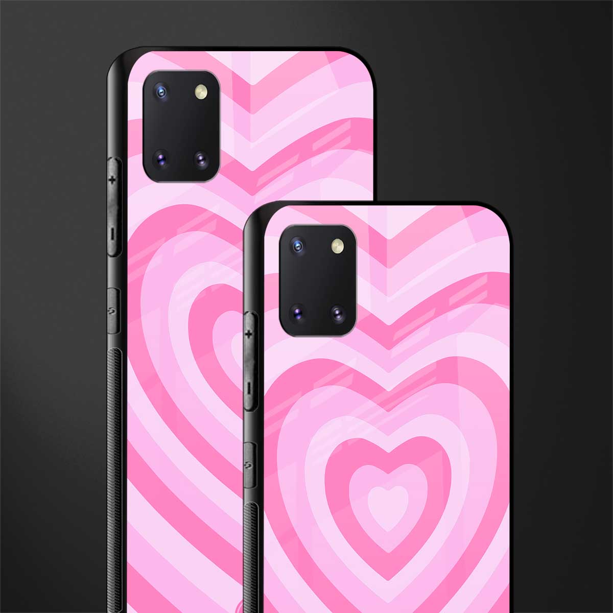 y2k pink hearts aesthetic glass case for samsung a81 image-2