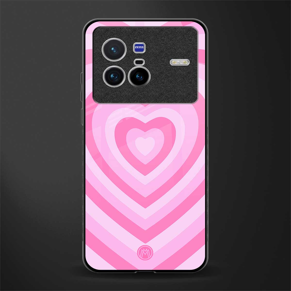 y2k pink hearts aesthetic glass case for vivo x80 image