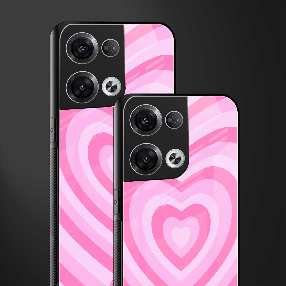 y2k pink hearts aesthetic back phone cover | glass case for oppo reno 8 pro