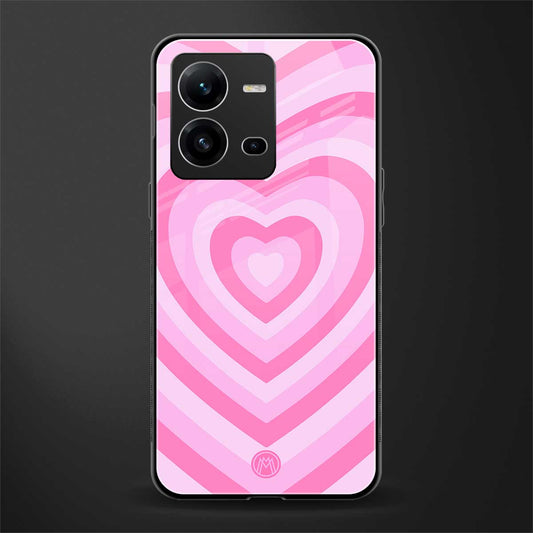 y2k pink hearts aesthetic back phone cover | glass case for vivo v25-5g