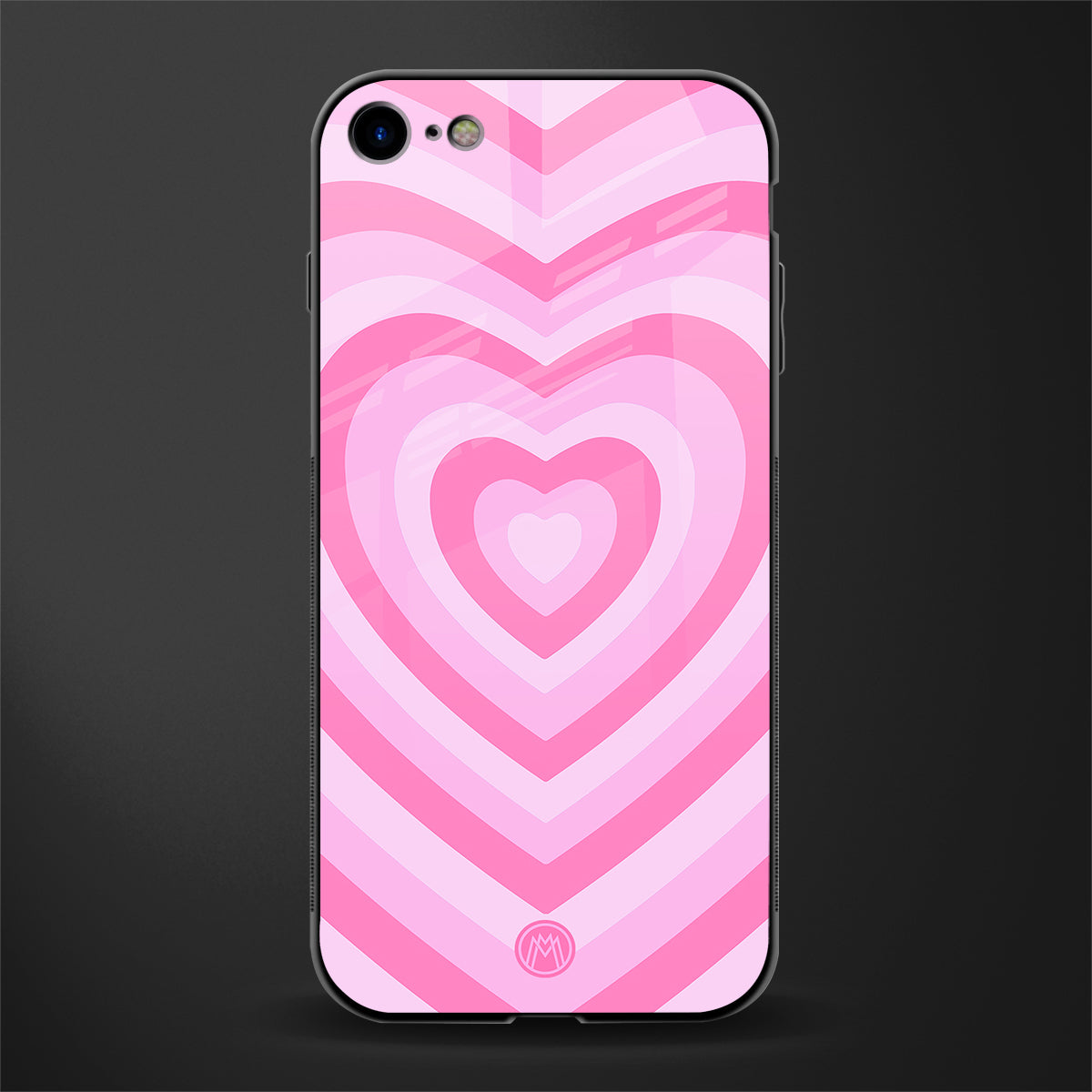 y2k pink hearts aesthetic glass case for iphone se 2020 image