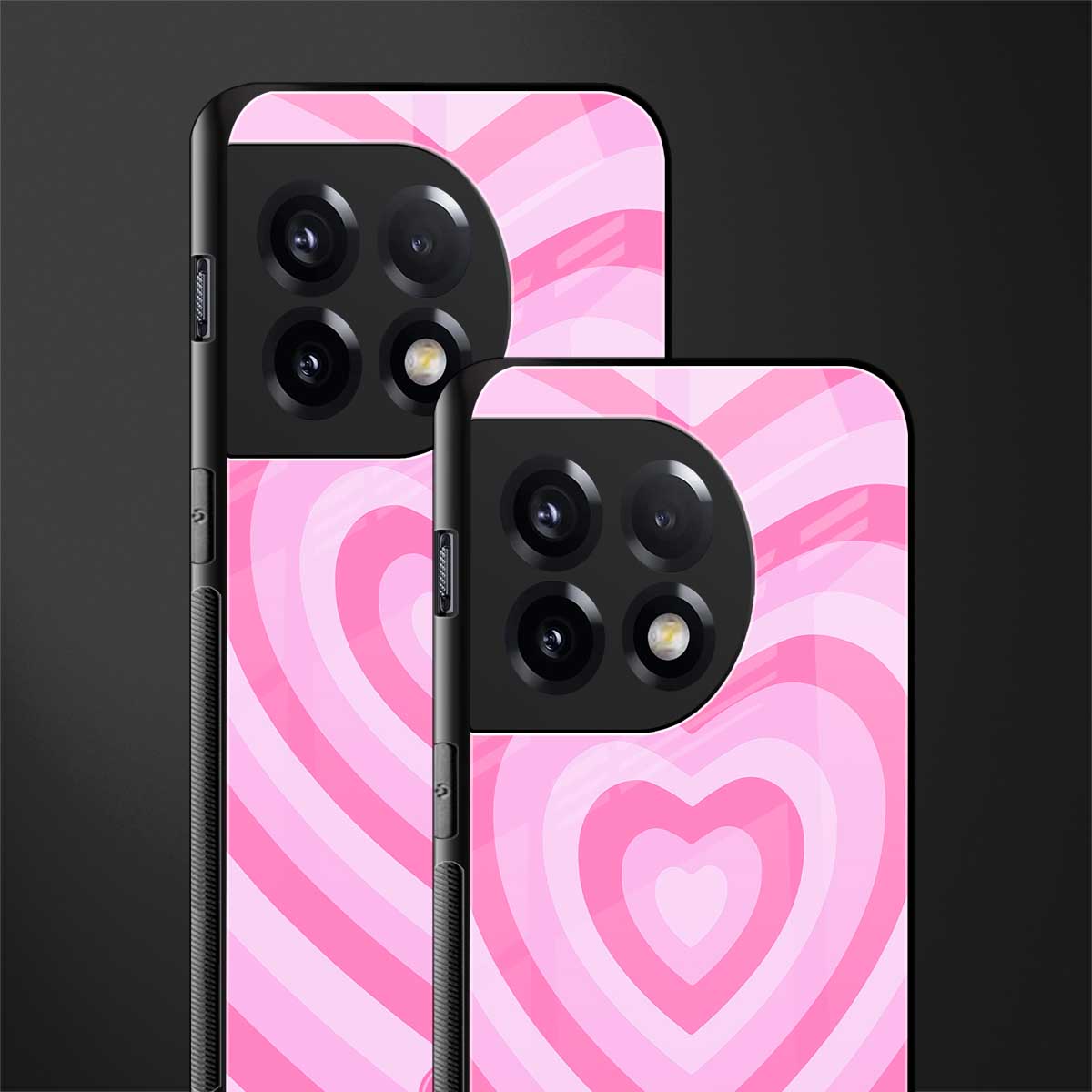 y2k pink hearts aesthetic back phone cover | glass case for oneplus 11r